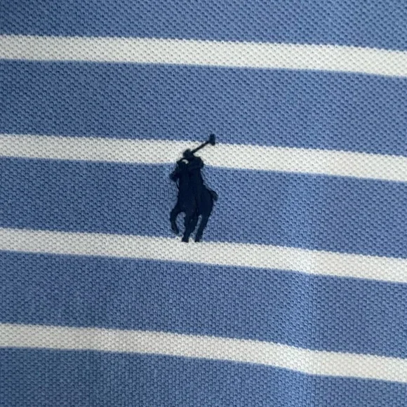Polo by Ralph Lauren Light Blue and White Striped Polo Shirt - Picture 2 of 5